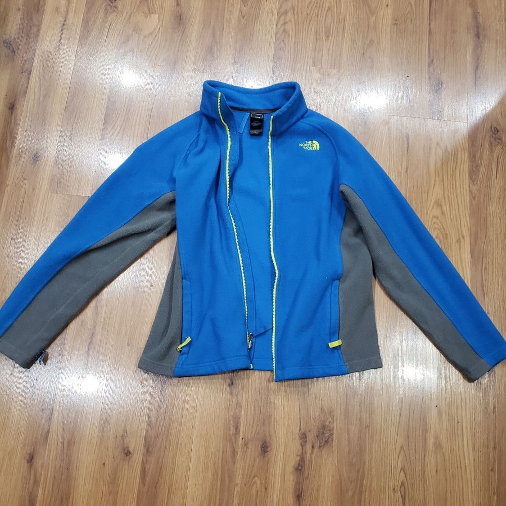 The North Face Blue, Gray & Yellow Zip Jacket! XL (18/20)